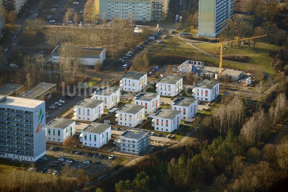 Schwerin von oben - Baustelle zum Neubau eines Stadtvilla - Wohnhaus- Siedlung in Schwerin im Bundesland Mecklenburg-Vorpommern, Deutschland