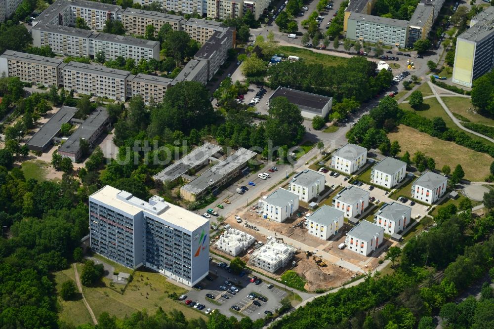 Luftbild Schwerin - Baustelle zum Neubau eines Stadtvilla - Wohnhauses Anne-Frank-Straße in Schwerin im Bundesland Mecklenburg-Vorpommern, Deutschland