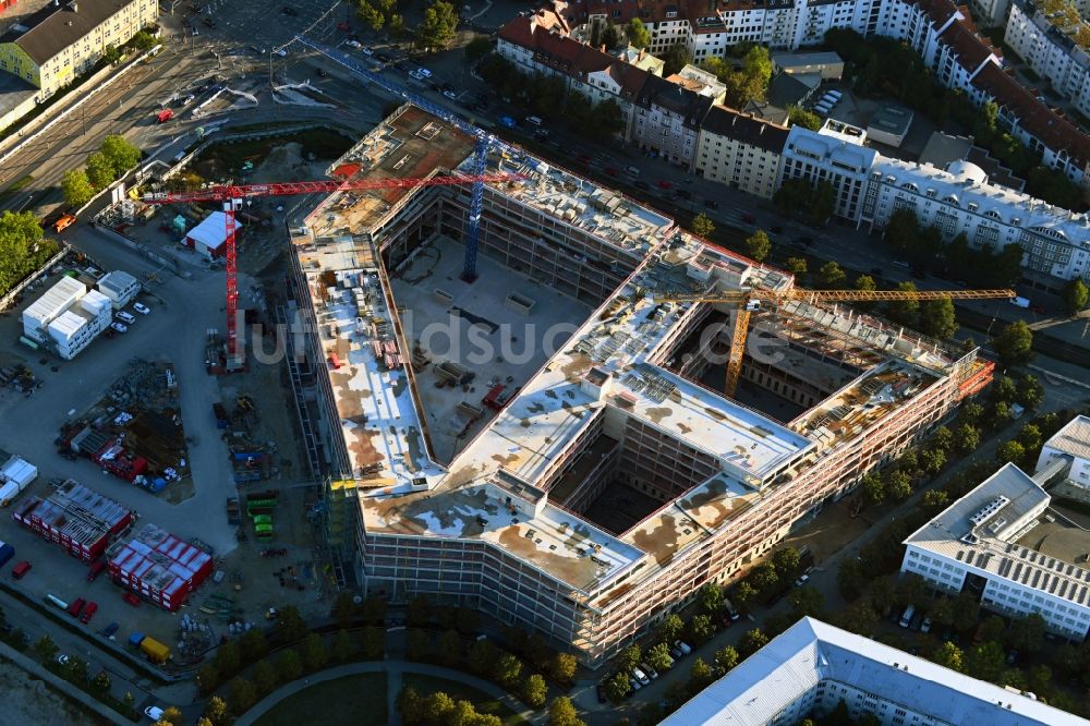 Luftbild München - Baustelle zum Neubau eines Strafjustizzentrum in München im Bundesland Bayern, Deutschland
