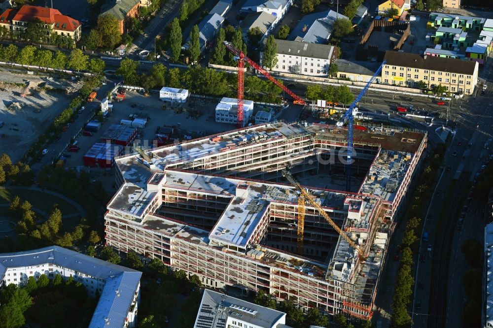 Luftaufnahme München - Baustelle zum Neubau eines Strafjustizzentrum in München im Bundesland Bayern, Deutschland
