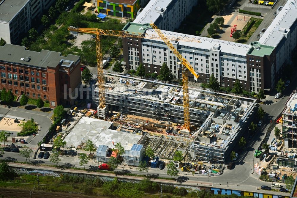 Berlin von oben - Baustelle zum Neubau eines Studenten- Wohnheim - Gebäude in Berlin, Deutschland