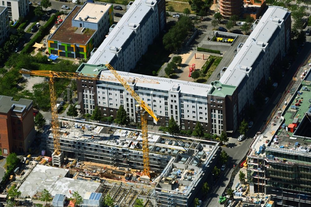 Berlin aus der Vogelperspektive: Baustelle zum Neubau eines Studenten- Wohnheim - Gebäude in Berlin, Deutschland