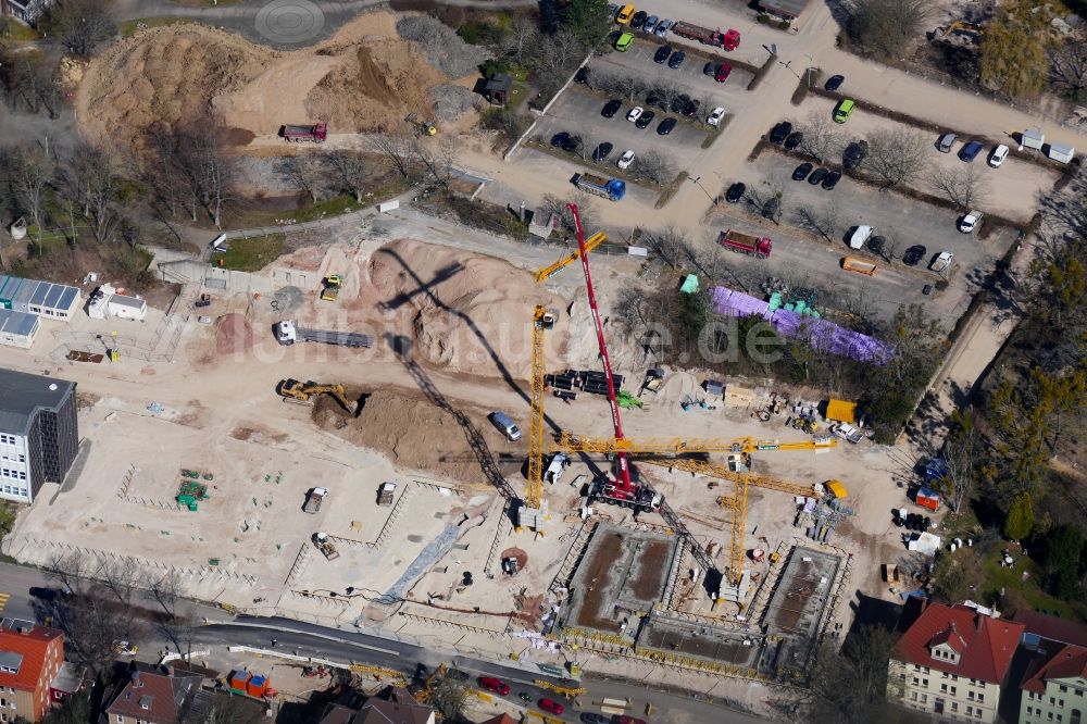 Luftbild Göttingen - Baustelle zum Neubau eines Studenten- Wohnheim - Gebäude in Göttingen im Bundesland Niedersachsen, Deutschland
