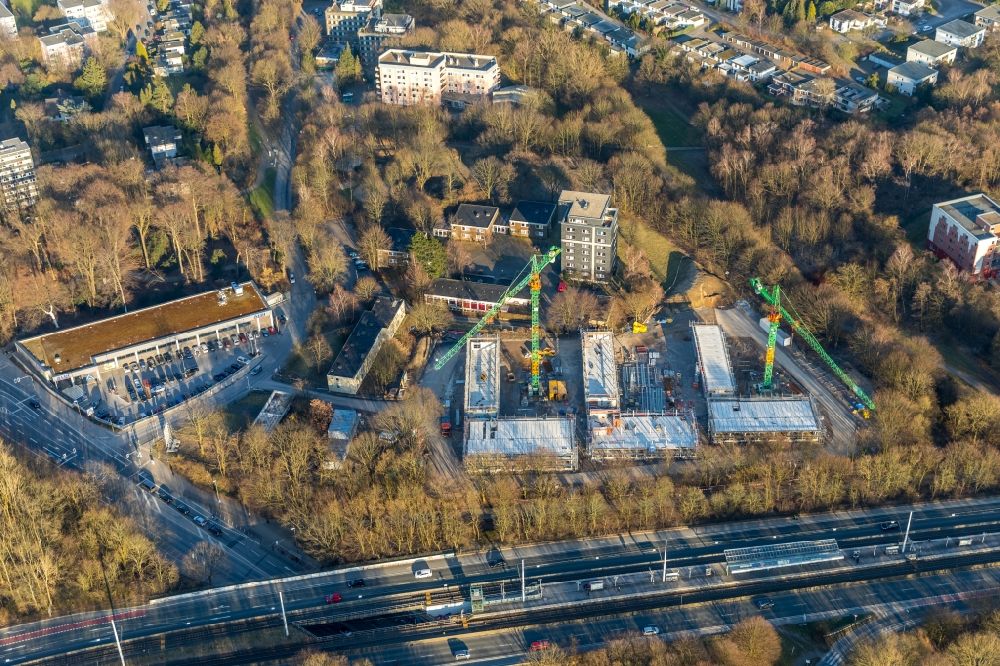 Luftaufnahme Bochum - Baustelle zum Neubau eines Studenten- Wohnheim - Gebäude Laerheidestraße in Bochum im Bundesland Nordrhein-Westfalen, Deutschland