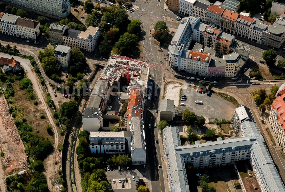 Luftbild Leipzig - Baustelle zum Neubau eines Studenten- Wohnheim - Gebäude der PATRIZIA AG in Leipzig im Bundesland Sachsen, Deutschland