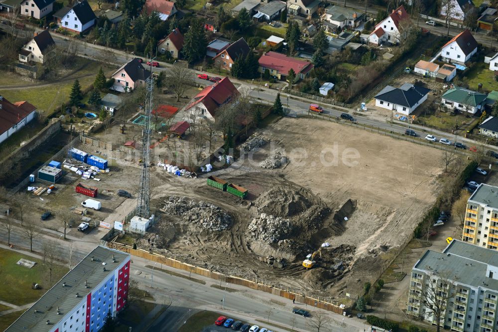 Luftbild Oranienburg - Baustelle zum Neubau eines Studenten- Wohnheims an der Martin-Luther-Straße in Oranienburg im Bundesland Brandenburg, Deutschland