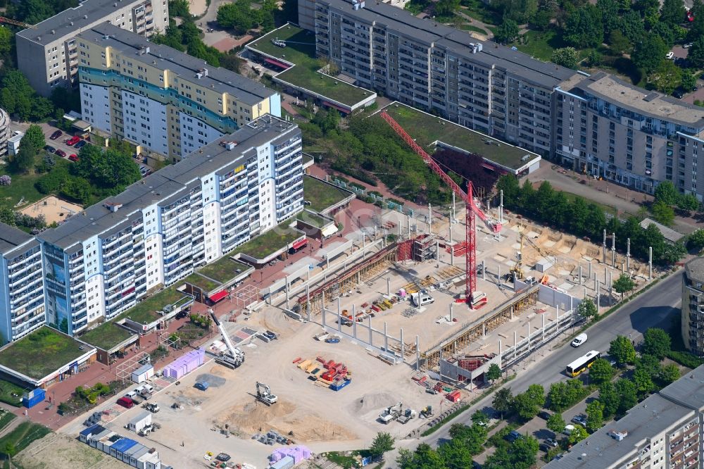 Berlin von oben - Baustelle zum Neubau eines Supermarkt der EDEKA ZENTRALE AG & Co. KG an der Siriusstraße in Berlin, Deutschland