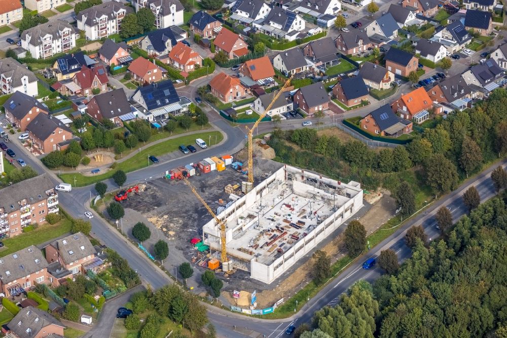 Luftaufnahme Hamm - Baustelle zum Neubau eines Supermarkts Aldi Am Dahlhof in Hamm im Bundesland Nordrhein-Westfalen, Deutschland
