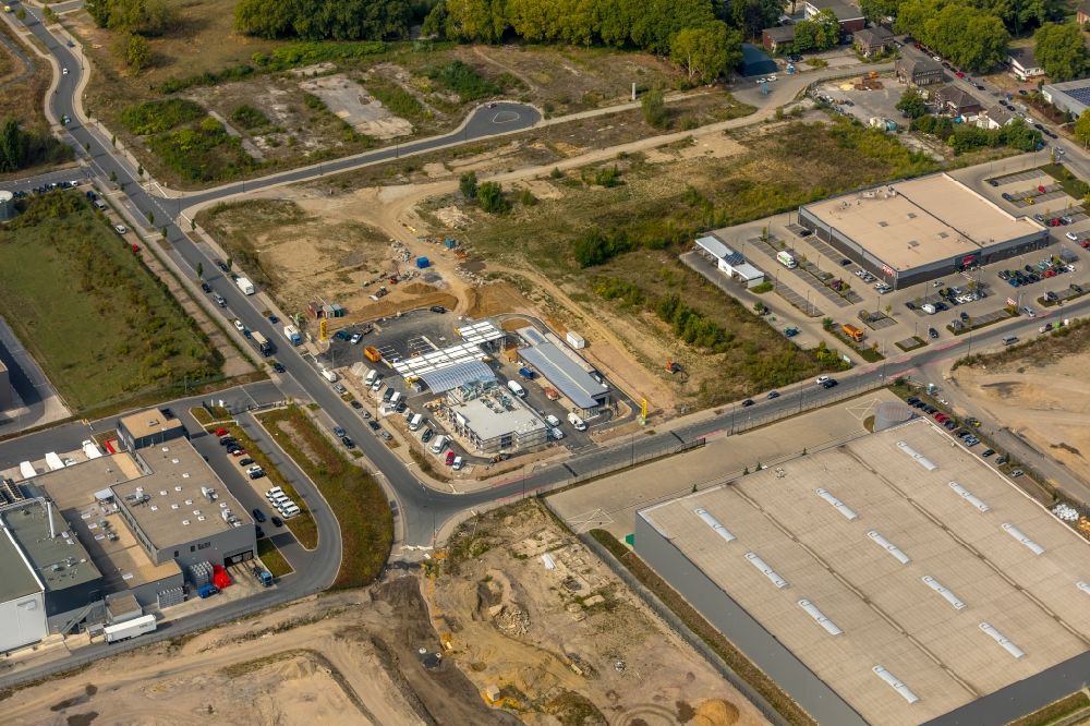 Luftbild Gelsenkirchen - Baustelle zum Neubau einer Tankstelle der Westfalen AG in Gelsenkirchen im Bundesland Nordrhein-Westfalen, Deutschland