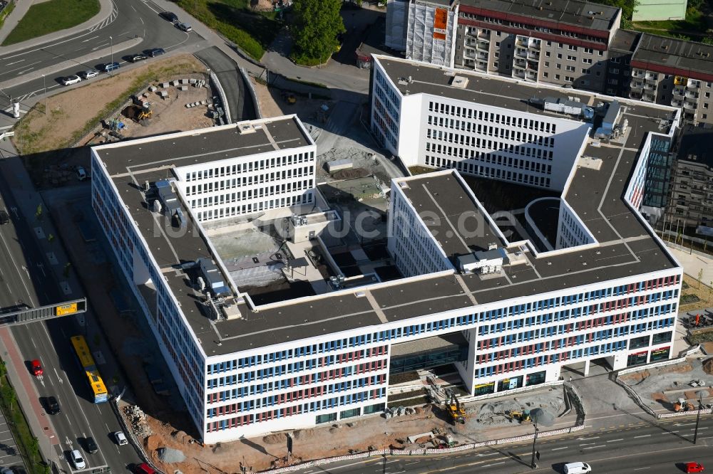 Chemnitz von oben - Baustelle zum Neubau des Technischen Rathauses in Chemnitz im Bundesland Sachsen