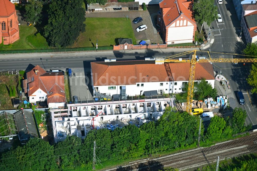Luftbild Bernau - Baustelle zum Neubau an der Ulitzkastraße in Bernau im Bundesland Brandenburg, Deutschland