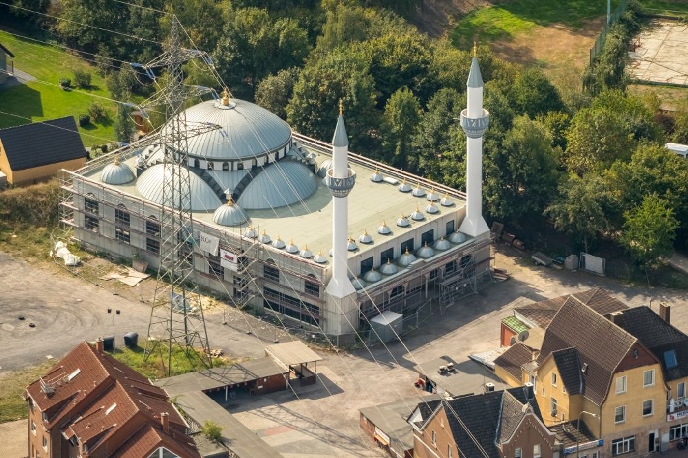 Hamm von oben - Baustelle zum Neubau der Ulu Moschee in Hamm im Bundesland Nordrhein-Westfalen