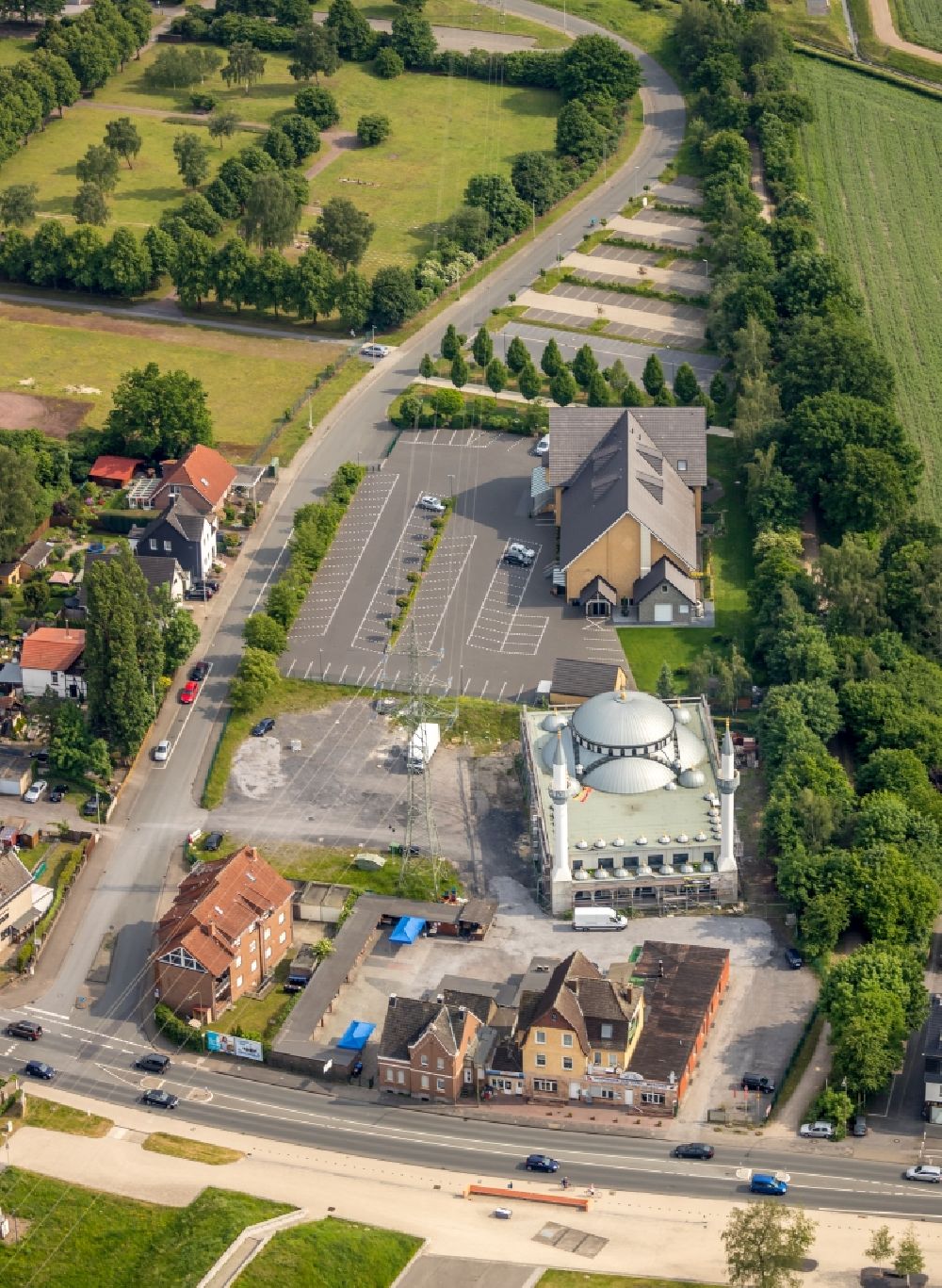Luftbild Hamm - Baustelle zum Neubau der Ulu Moschee in Hamm im Bundesland Nordrhein-Westfalen