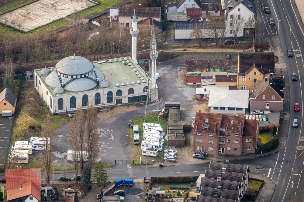 Luftaufnahme Hamm - Baustelle zum Neubau der Ulu Moschee in Hamm im Bundesland Nordrhein-Westfalen