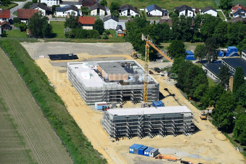 Luftaufnahme Moos - Baustelle zum Neubau eines Verwaltungsgebäudes der Wasserversorgung Bayerischer Wald in Moos im Bundesland Bayern, Deutschland