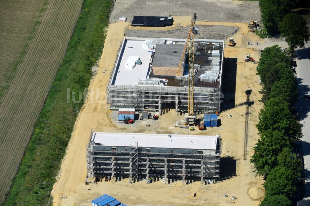 Moos von oben - Baustelle zum Neubau eines Verwaltungsgebäudes der Wasserversorgung Bayerischer Wald in Moos im Bundesland Bayern, Deutschland
