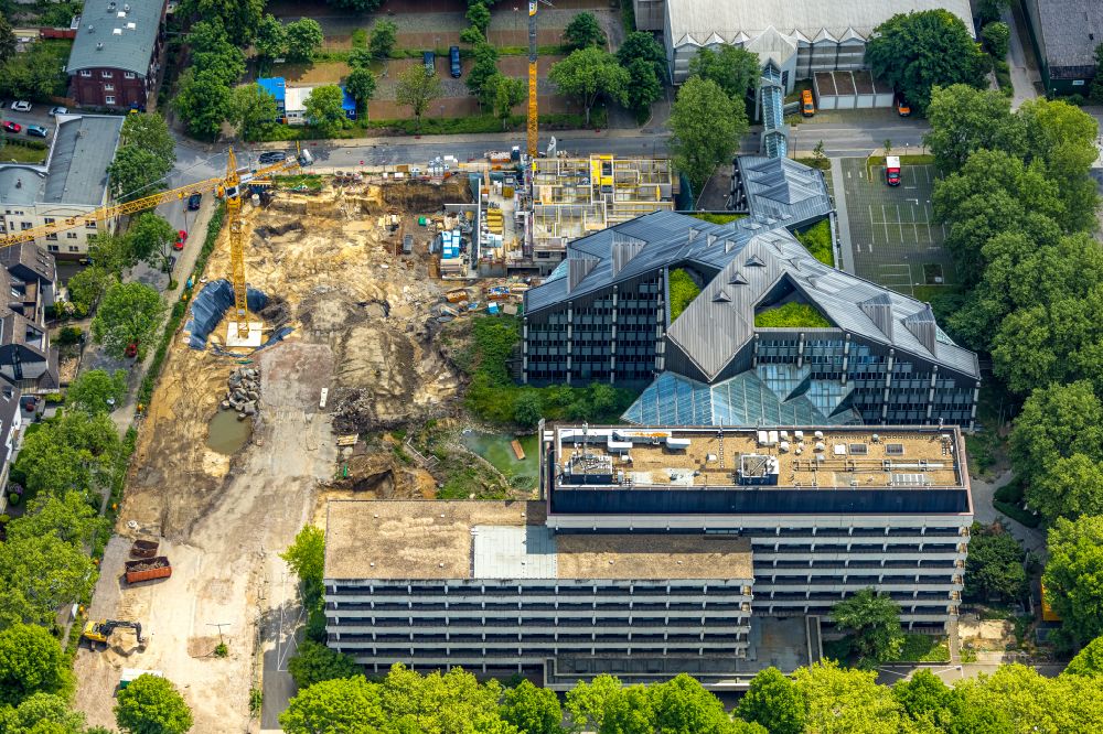 Luftbild Bochum - Baustelle zum Neubau von vier Mehrfamilienhäusern an der Paulstraße in Bochum im Bundesland Nordrhein-Westfalen, Deutschland