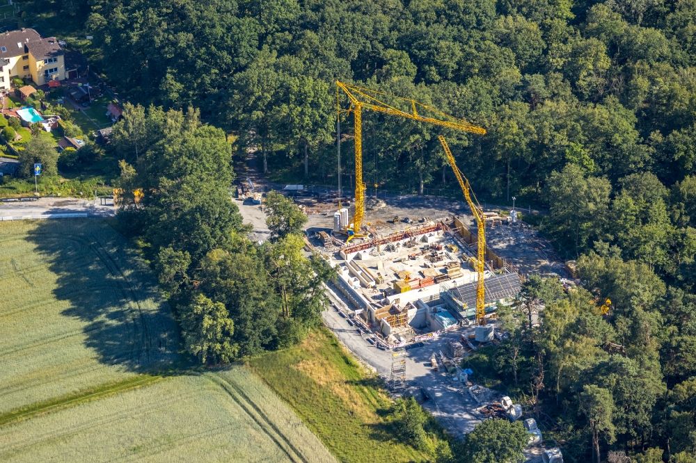 Luftbild Hamm - Baustelle zum Neubau eines Wasser- Pumpwerkes am Bocksheideweg - Hoppeistraße im Ortsteil Heidhof in Hamm im Bundesland Nordrhein-Westfalen, Deutschland