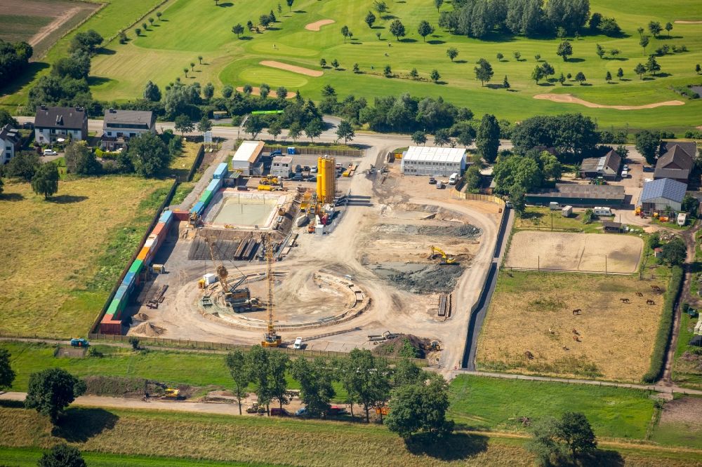 Luftbild Oberhausen - Baustelle zum Neubau eines Wasser- Pumpwerkes in Oberhausen im Bundesland Nordrhein-Westfalen, Deutschland
