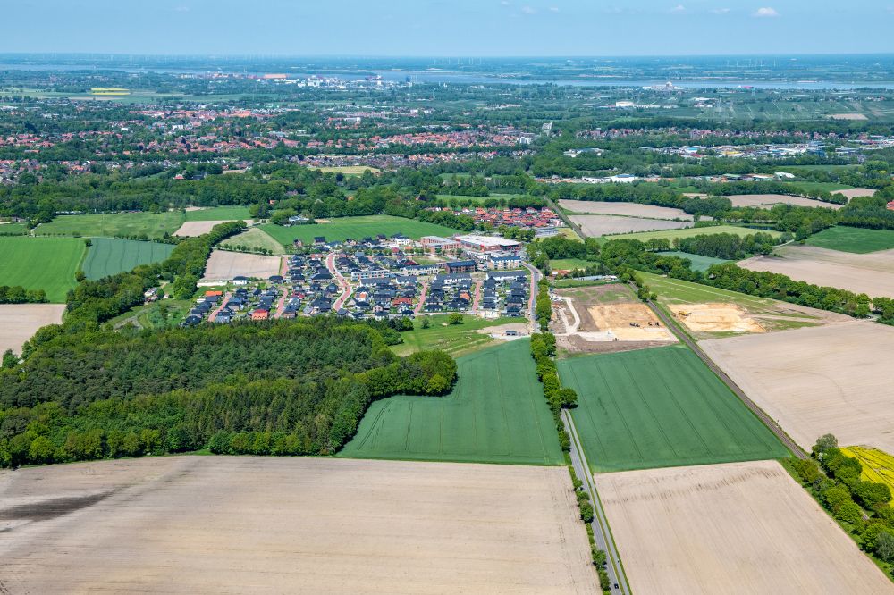 Luftbild Stade - Baustelle zum Neubau eines Weiterbildungs- und Bildungszentrums in Stade im Bundesland Niedersachsen, Deutschland