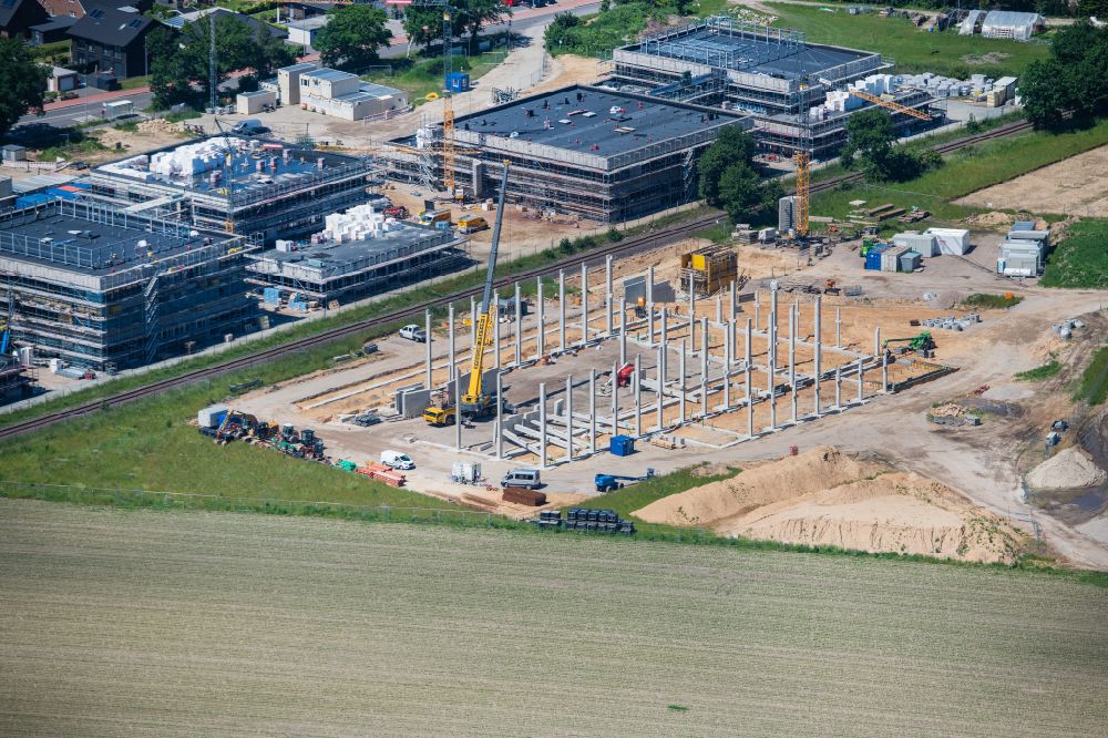 Luftbild Stade - Baustelle zum Neubau eines Weiterbildungs- und Bildungszentrums in Stade im Bundesland Niedersachsen, Deutschland