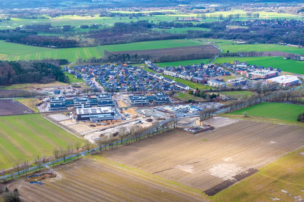 Luftaufnahme Stade - Baustelle zum Neubau eines Weiterbildungs- und Bildungszentrums in Stade im Bundesland Niedersachsen, Deutschland