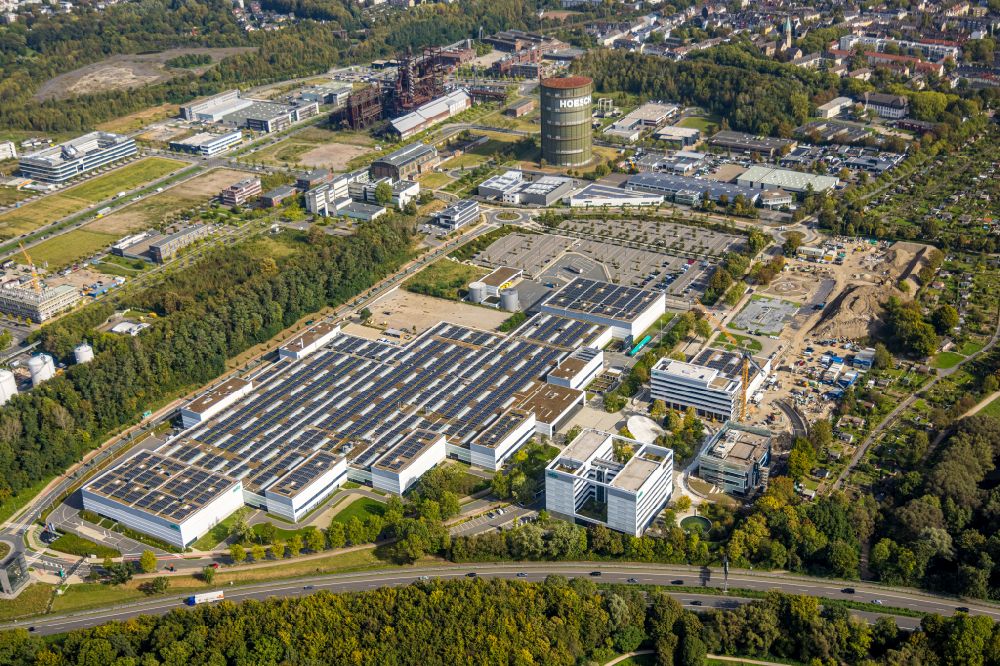 Dortmund von oben - Baustelle zum Neubau WILO Campus Dortmund in Dortmund im Bundesland Nordrhein-Westfalen, Deutschland