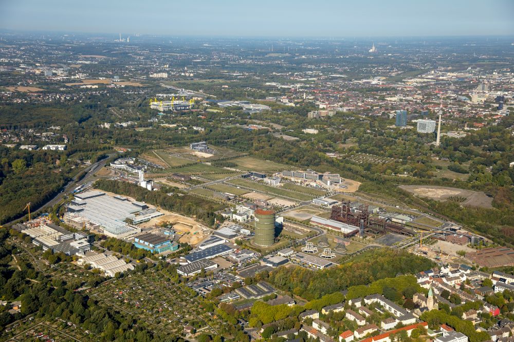 Dortmund von oben - Baustelle zum Neubau WILO Campus Dortmund im Ortsteil Hörde in Dortmund im Bundesland Nordrhein-Westfalen, Deutschland