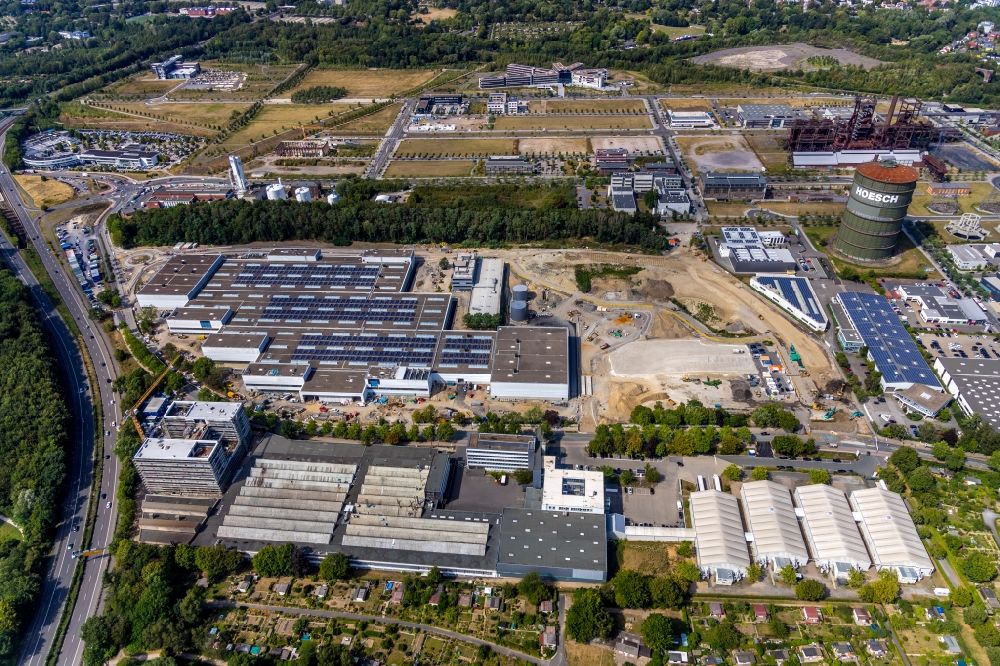 Dortmund von oben - Baustelle zum Neubau „ WILO Campus Dortmund “ im Ortsteil Hörde in Dortmund im Bundesland Nordrhein-Westfalen, Deutschland