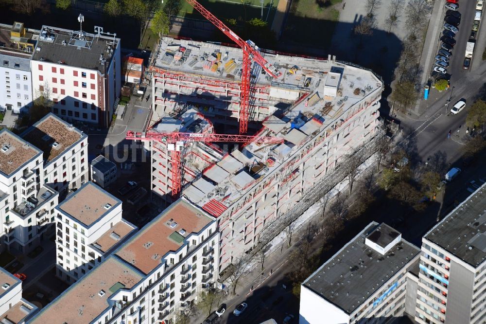 Berlin aus der Vogelperspektive: Baustelle zum Neubau von Wohn- und Bürogebäuden in Berlin, Deutschland