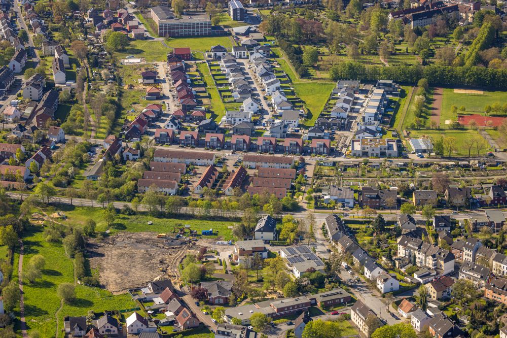 Luftbild Hamm - Baustelle zum Neubau eines Wohn- und Geschäftshauses An der Erlöserkirche in Hamm im Bundesland Nordrhein-Westfalen, Deutschland