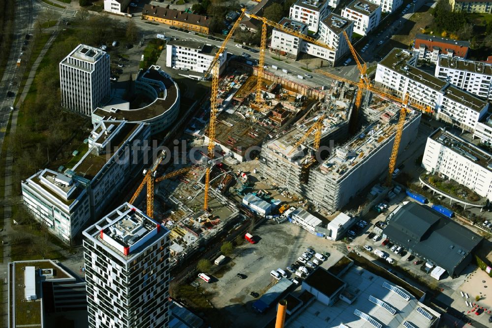 Stuttgart von oben - Baustelle zum Neubau eines Wohn- und Geschäftshauses MAYLIVING + MAYOFFICE in Stuttgart im Bundesland Baden-Württemberg, Deutschland