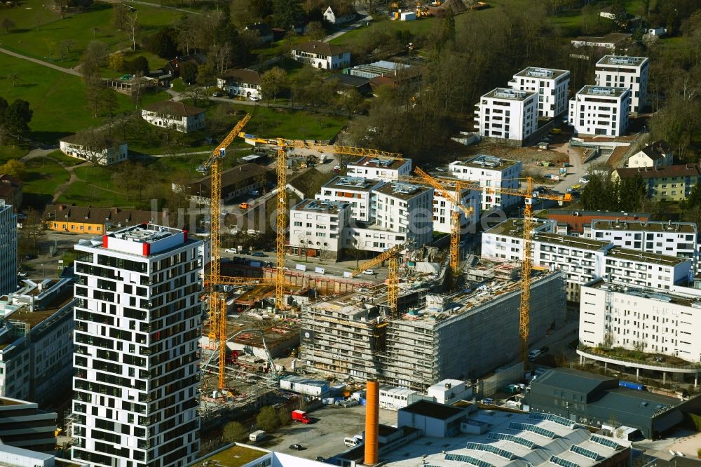 Stuttgart aus der Vogelperspektive: Baustelle zum Neubau eines Wohn- und Geschäftshauses MAYLIVING + MAYOFFICE in Stuttgart im Bundesland Baden-Württemberg, Deutschland