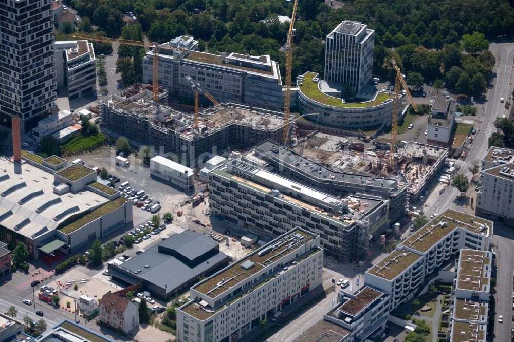 Luftbild Stuttgart - Baustelle zum Neubau eines Wohn- und Geschäftshauses MAYLIVING + MAYOFFICE in Stuttgart im Bundesland Baden-Württemberg, Deutschland