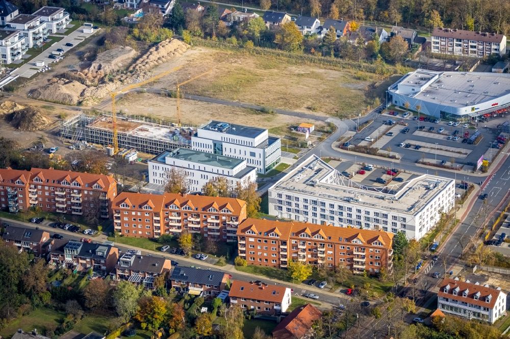 Hamm von oben - Baustelle zum Neubau- Wohngebiet Paracelsuspark an der Marker Allee in Hamm im Bundesland Nordrhein-Westfalen