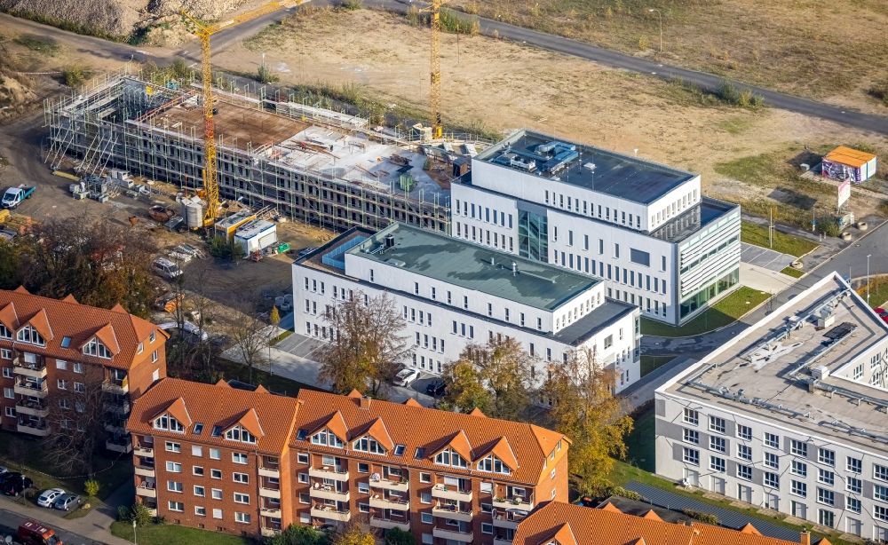 Hamm aus der Vogelperspektive: Baustelle zum Neubau- Wohngebiet Paracelsuspark an der Marker Allee in Hamm im Bundesland Nordrhein-Westfalen