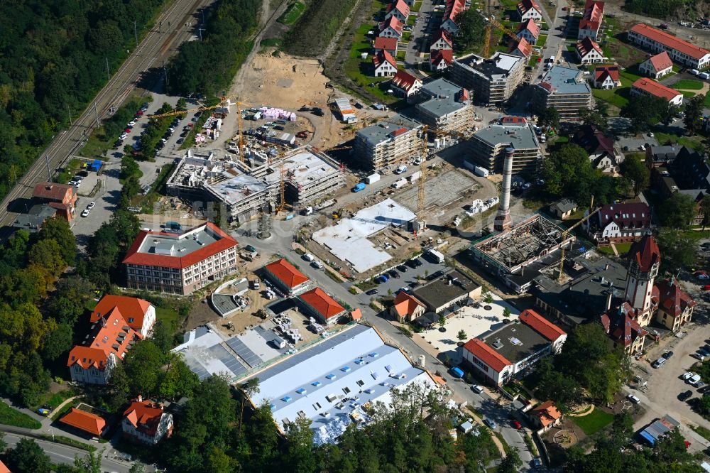 Beelitz aus der Vogelperspektive: Baustelle zum Neubau eines Wohngebiets Quartier Beelitz-Heilstätten in Beelitz im Bundesland Brandenburg, Deutschland