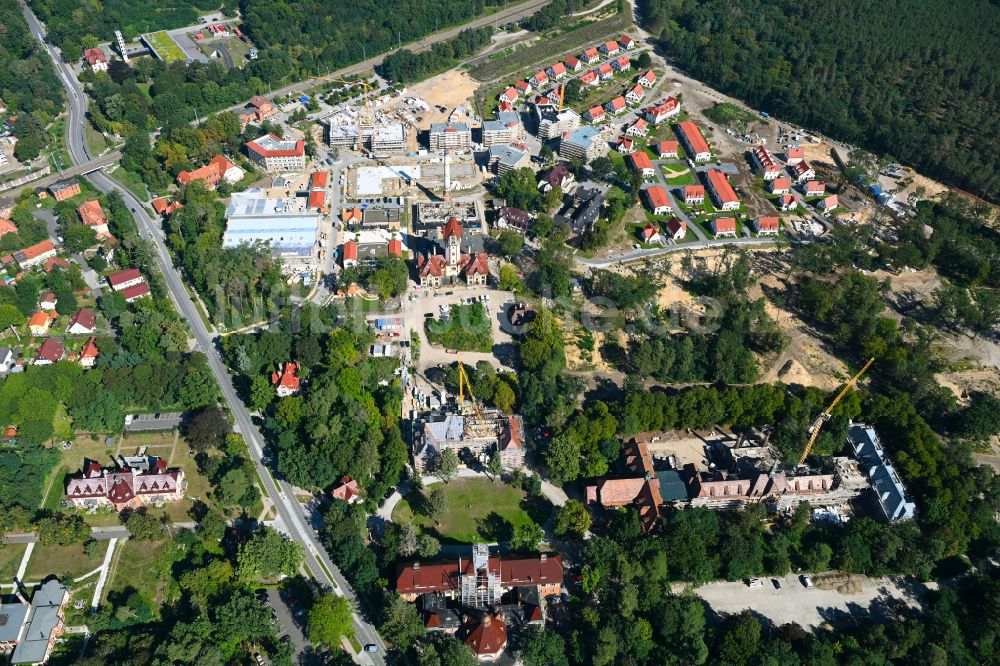 Luftbild Beelitz - Baustelle zum Neubau eines Wohngebiets Quartier Beelitz-Heilstätten in Beelitz im Bundesland Brandenburg, Deutschland