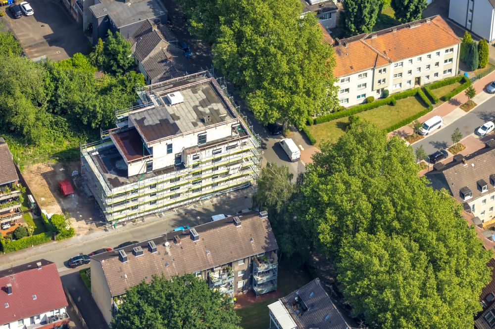 Gladbeck aus der Vogelperspektive: Baustelle zum Neubau eines Wohnhauses Allenstein-Carree in Gladbeck im Bundesland Nordrhein-Westfalen, Deutschland