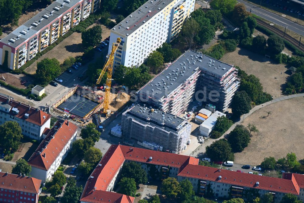 Berlin von oben - Baustelle zum Neubau eines Wohnhauses in Berlin, Deutschland