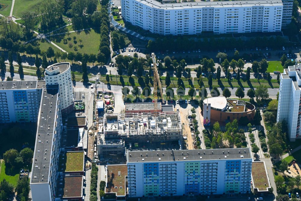 Berlin aus der Vogelperspektive: Baustelle zum Neubau eines Wohnhauses in Berlin, Deutschland