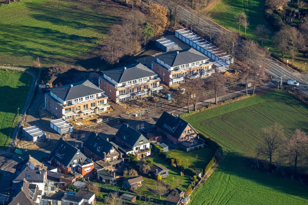Luftbild Dorsten - Baustelle zum Neubau eines Wohnhauses in Dorsten im Bundesland Nordrhein-Westfalen, Deutschland