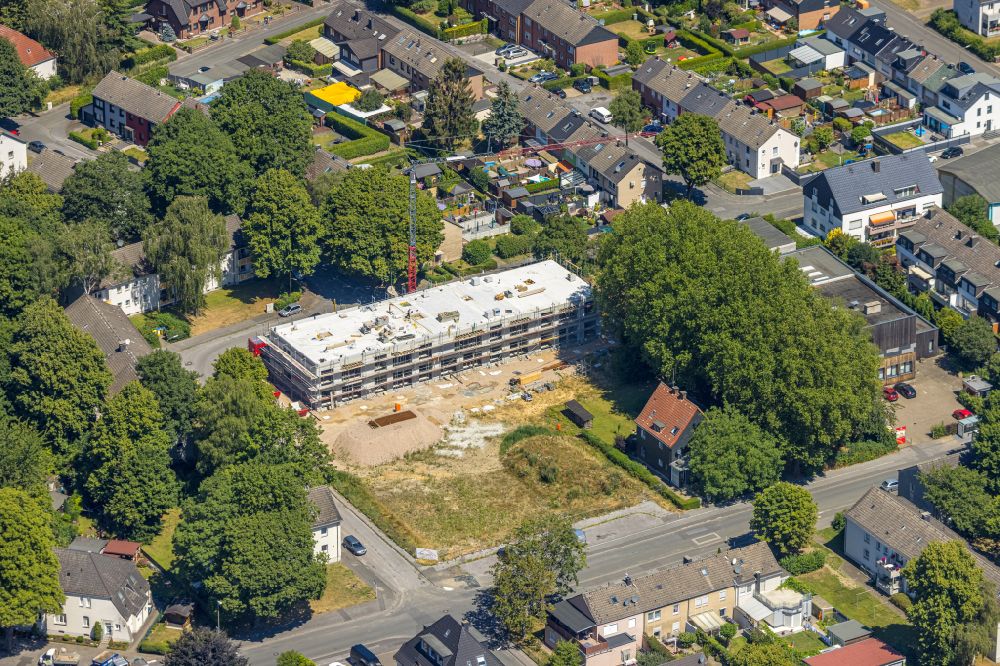 Luftaufnahme Dortmund - Baustelle zum Neubau eines Wohnhauses in Dortmund im Bundesland Nordrhein-Westfalen, Deutschland