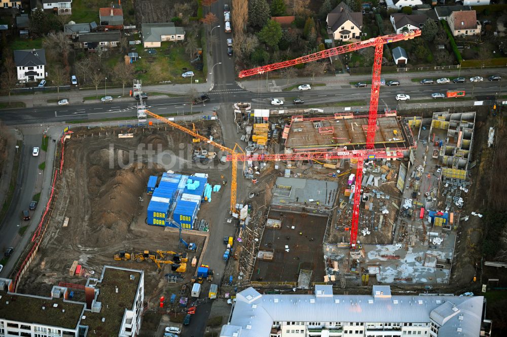 Luftbild Berlin - Baustelle zum Neubau eines Wohnhauses Ferdinand's Garden im Ortsteil Hohenschönhausen in Berlin, Deutschland