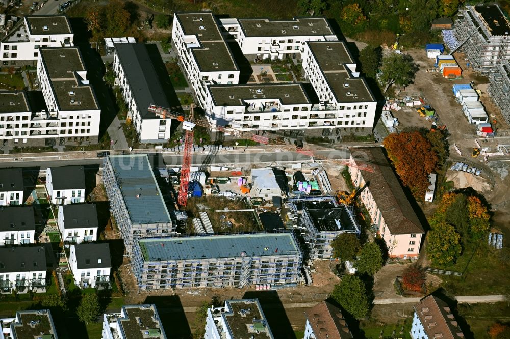 Mannheim aus der Vogelperspektive: Baustelle zum Neubau eines Wohnhauses Franklin Village in Mannheim im Bundesland Baden-Württemberg, Deutschland