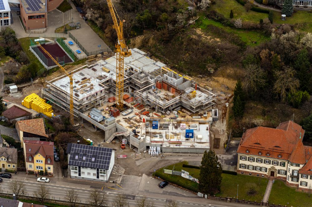 Ettenheim aus der Vogelperspektive: Baustelle zum Neubau eines Wohnhauses am Frauenweg in Ettenheim im Bundesland Baden-Württemberg, Deutschland