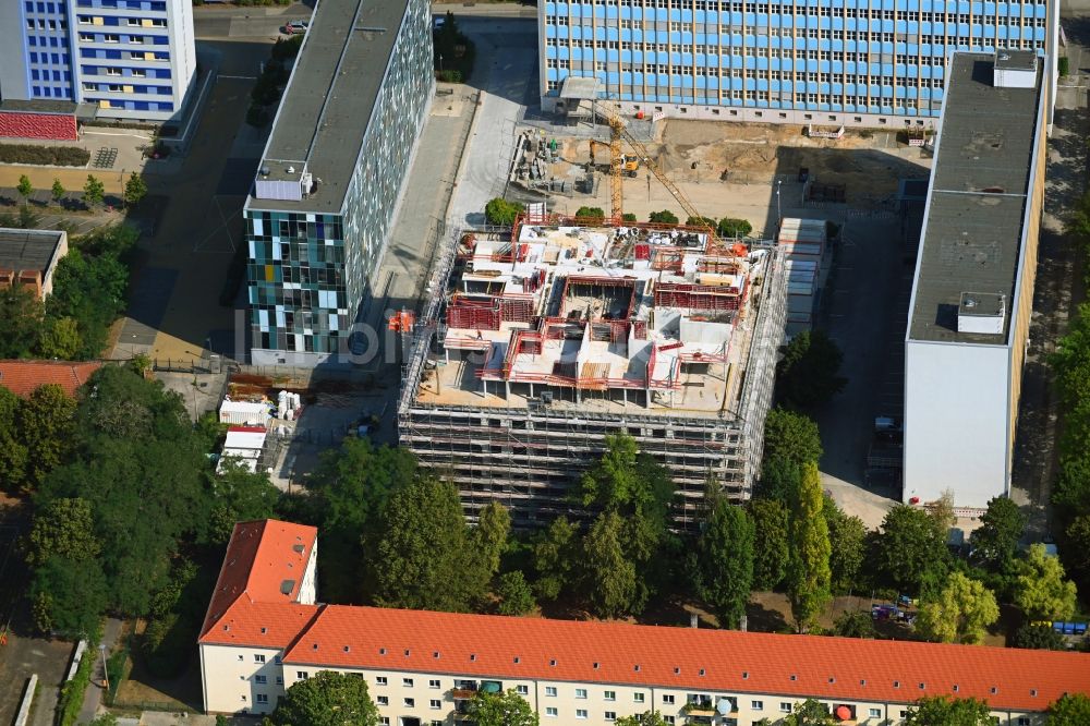 Berlin aus der Vogelperspektive: Baustelle zum Neubau eines Wohnhauses Gotlinde im Ortsteil Lichtenberg in Berlin, Deutschland
