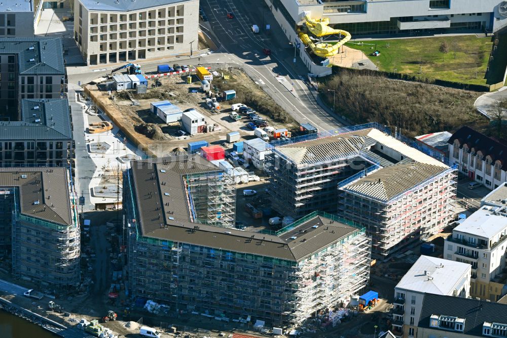 Luftbild Potsdam - Baustelle zum Neubau eines Wohnhauses Havel Quartier Potsdam in Potsdam im Bundesland Brandenburg, Deutschland