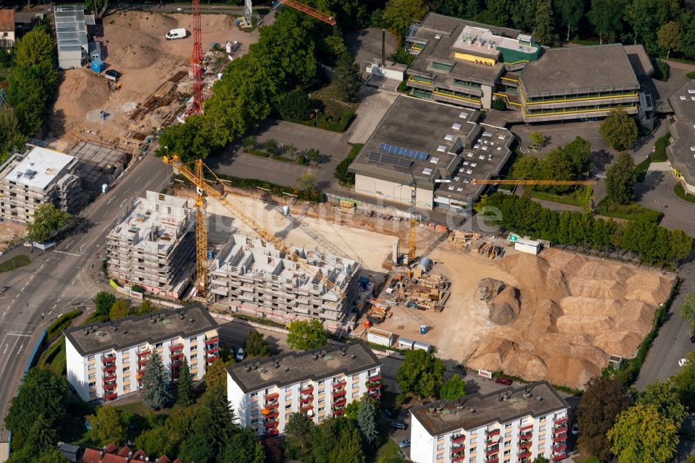 Luftaufnahme Emmendingen - Baustelle zum Neubau eines Wohnhauses an der Jahnstraße in Emmendingen im Bundesland Baden-Württemberg, Deutschland