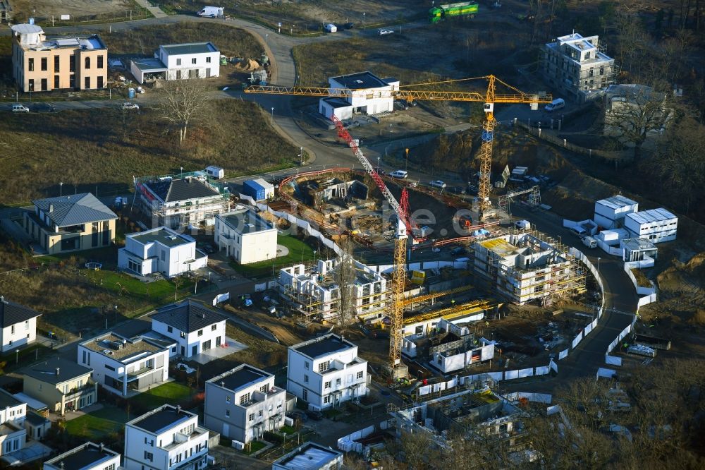 Luftaufnahme Potsdam - Baustelle zum Neubau eines Wohnhauses Am Jungfernsee im Ortsteil Nedlitz in Potsdam im Bundesland Brandenburg, Deutschland
